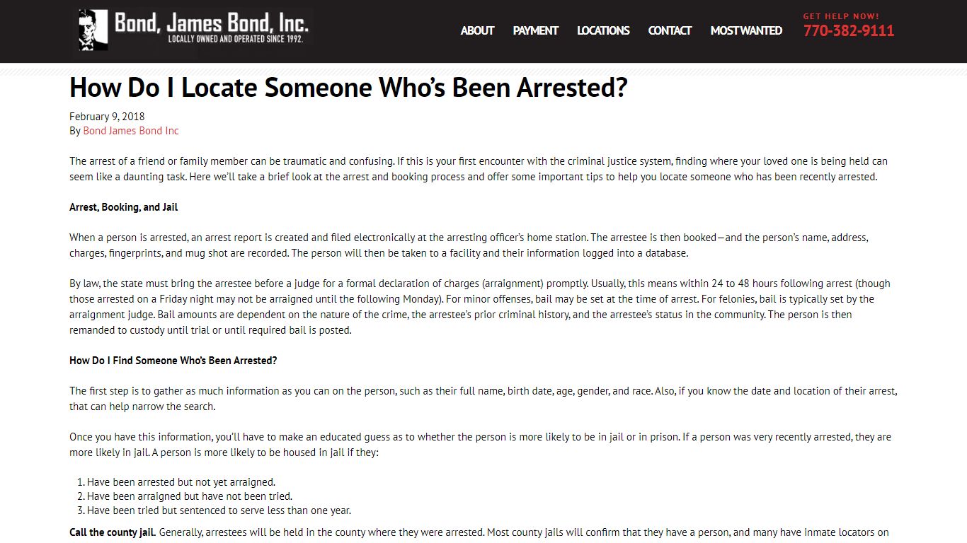 How Do I Locate Someone Who’s Been Arrested? - Bond James Bond Inc